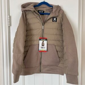 Hurley Youth Hybrid Jacket Khaki. Size M 10/12 NWT